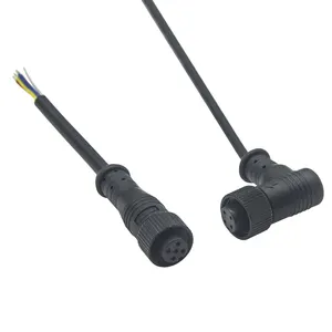 M12 - Conjunto de cabos IP68 à prova d'água para uso doméstico, sensor M12 de 4 pinos e 8 pinos, personalizado, 90 graus, 3 5 6 12 17 pinos, conector de 8 pinos, ideal para uso doméstico