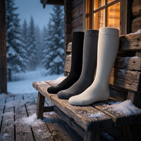 Chaussettes de ski en laine mérinos ODM, chaussettes thermiques épaisses et chaudes, hauteur genou, haute performance, pour jeunes et enfants, grandes tailles, unisexe