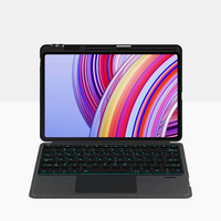 Étui de clavier sans fil en cuir protecteur pour tablette PC rechargeable magnétique pour Redmi Pad Pro 12,1 pouces Étui de clavier pour tablette