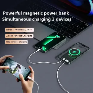Batterie externe magnétique de haute qualité PD 22,5 W 10000 mAh avec charge rapide sans fil 15 W pour iPhone - Product Image 3