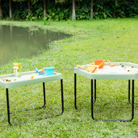 Mesa de Juego Sensorial Ajustable para Niños Pequeños, Multiusos, para Arena y Agua, para Uso en Interiores y Exteriores, KANGYA SS27, Capacidad de 100 kg