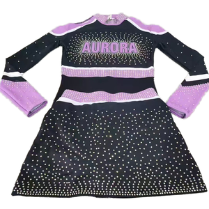 Ensemble d'uniformes de cheerleading personnalisés OEM ODM Vatten – Haut classique à rayures en V, tenue de cheerleading sublimée en Spandex et Polyester pour écoles et clubs - Product Image 1