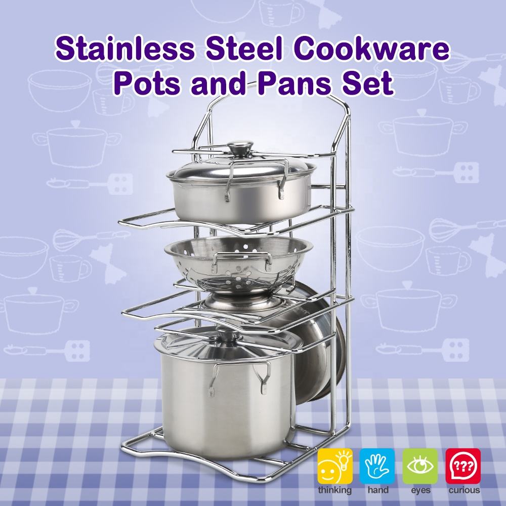 Stainless Steel Cooking Toy Tool Kids Cook Educational Toys