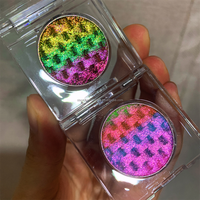 Palette d'ombres à paupières métalliques pressées multicolores personnalisées avec un effet caméléon, avec un boîtier de protection en fer, formule minérale, marque DS