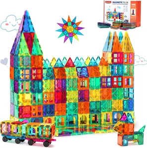Набор строительных блоков, набор из 100 деталей, 3d Магнитная плитка CPSC CE EN71 ASTM, детские пластиковые игрушки