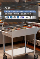Chariot à condiments en acier inoxydable robuste, chariot à épices multi-niveaux avec roues pour la restauration, les hôtels et les services de traiteur