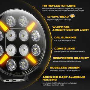 Nuova Luce da Lavoro LED 9 Pollici, Luce di Posizione DRL Bianca 120W IP68, Faro LED a Proiezione TIR per Camion e Fuoristrada 4x4 - Product Image 2