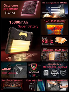 Nouvelle tablette Android 15 Cubot TAB KingKong S, batterie 15300 mAh, 6 Go de RAM, 256 Go de stockage, écran 10,1'' 90 Hz, lampe de camping, appareil photo 48 MP, tablette robuste - Product Image 6