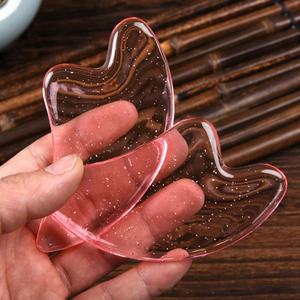 Neuzugang rosa Harz Guasha Massage Kratterbrett Gesichtspflege Kamm Kratzer Nacken Hautmassagegerät - Product Image 2