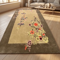 Hand Tufted Acrylic Carpet Living Room Large Brown Color Wholesale Price Flower Pattern Area Rugs