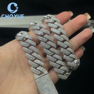 Oferta Especial: Collares de Plata 925 con Moissanita, Joyería Hip Hop Iced Out, Cadena Cubana de 15MM y 3 Filas para Hombre, Pasa el Test de Diamantes GRA - Product Image 5