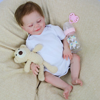 Muñeca Reborn Sunnyfan W-03 de 18 Pulgadas, Muñeca Bebé Simulada Hecha de Material Plástico Suave y Lavable