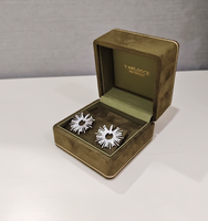 Boîte à bijoux en velours vert olive de luxe, boîtes à bagues, colliers et boucles d'oreilles multi-tailles, boîtes cadeaux en flanelle personnalisées avec logo pour la vente au détail