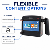 Imprimante jet d'encre portable intelligente 100 mm avec écran tactile, codeur de grands caractères, codeur de date, logo pour bois, carton, plastique, métal