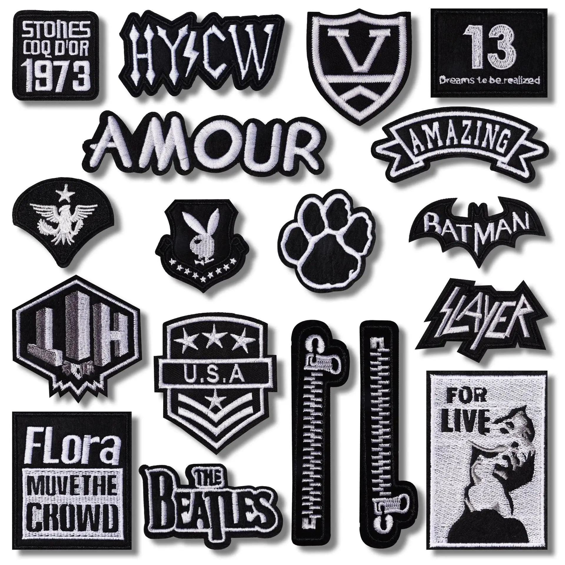 Insignias de bordado Logotipo personalizado Parches bordados con hierro en el respaldo