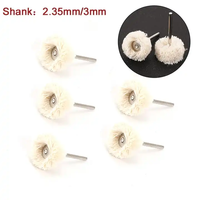 Tête abrasive de ponçage en feutre de laine de 1 "Roue abrasive de polissage de fil de coton à tige de 2.35/3mm Mini brosse de polissage f