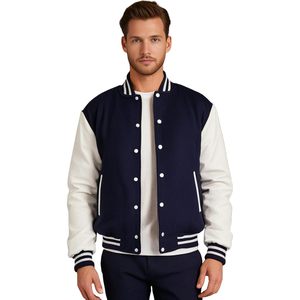 FOXA Men's Varsity <b>Jacket</b> Wool Blend Letterman <b>Jacket</b> Preppy Style Autumn Wear XS-5XL - Product Image 2