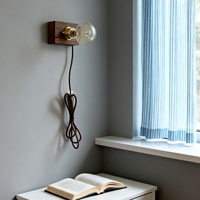Lampe murale rétro en bois de noyer brut avec interrupteur et cordon, pour entrée, couloir, décoration créative, chevet, chambre à coucher