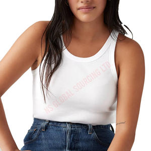 Cómoda camiseta sin mangas de algodón para mujer con diseño moderno sin mangas ropa informal elección perfecta para trajes de verano vacaciones - Product Image 1