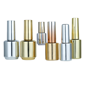 Wholesale 15ml Transparent Round <b>Empty</b> Cosmetic Person Care Glass Nail Polish <b>Bottle</b> With Big Brush Caps - Product Image 2