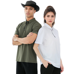 Polo de golf pour hommes personnalisé de qualité supérieure respirant rayé anti-rides résistant à la sueur uniforme du personnel de l'événement - Product Image 2