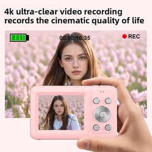 กล้องดิจิตอลสำหรับเด็ก 4K 64MP พร้อมซูม 16 เท่า และแฟลช LED รุ่นสีชมพูและสีดำสำหรับเด็ก - Product Image 4