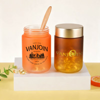Bouteille de complément alimentaire en verre à fond rond de 100 ml et 150 ml, dégradé orange énergétique, couvercles de luxe or, emballage de vitamines à large ouverture