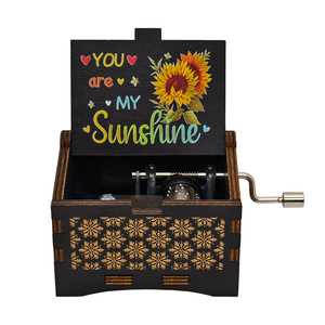 Wooden Hand-cranked Music Box You Are My <strong>Sunshine</strong> Music Painted Boutique <strong>Gift</strong> Music Box Stall Ornaments - Product Image 2
