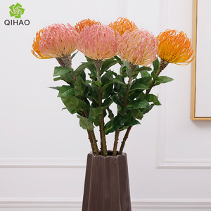 QIHAO Artificial Pincushion Flower Bouquet High Simulation Plastic Wedding Decoration - Product Image 1