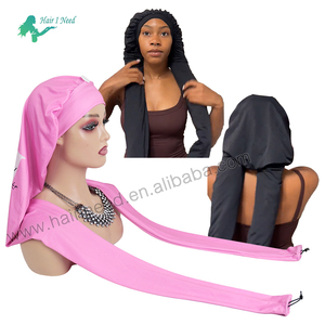 Custom Logo Pantyhose Sleeping <strong>Bonnet</strong> Elastic Fabric Long Braids Secure <strong>Bonnets</strong> for Long Hairstyles <strong>DreadLocks</strong> Turban Caps - Product Image 6