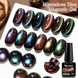 เจลทาเล็บ <span class=keywords><strong>MTSSII</strong></span> 7 มล. แบบแช่ล้างออกได้ ใช้กับหลอดไฟยูวีและแอลอีดี สีน้ำเงินฤดูใบไม้ร่วง เจลแม่เหล็กสีน้ำเงินลึกลับ เจลทาเล็บลายตาแมว - Product Image 3