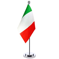 Drapeaux de table en métal doré en forme de Y, modèle TY OEM, pour événements de football 2026, bannières à agiter à la main pour bars et clubs, thème Italie