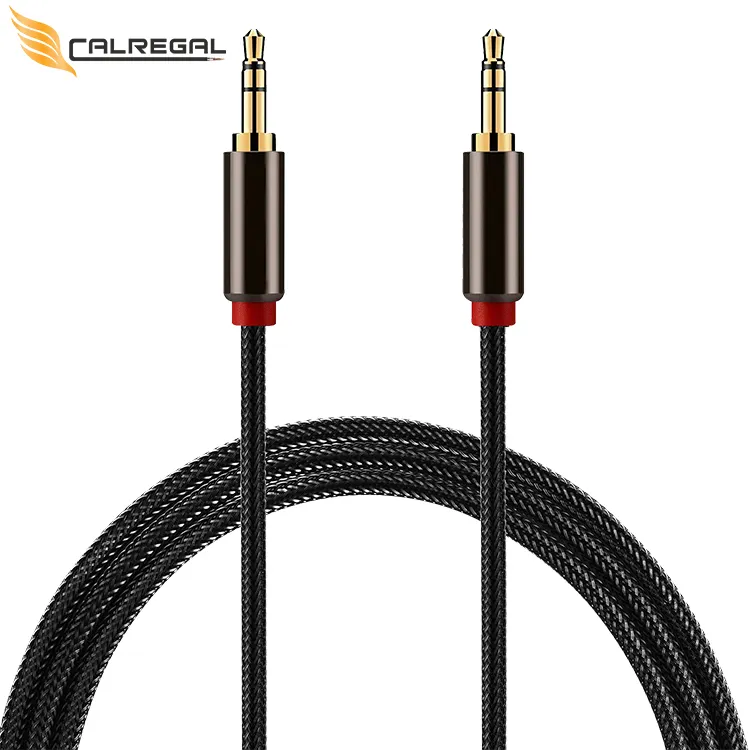 Cable de audio para automóvil trenzado de nailon de cobre chapado en oro de calidad superior 1m 2m 3M 5M 7,5 m 10M