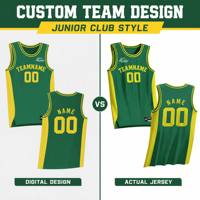Ensemble d'uniformes de basketball personnalisés pour adolescents – Maillot de basketball vert et jaune par sublimation pour équipes de jeunes, vente en gros pour clubs juniors