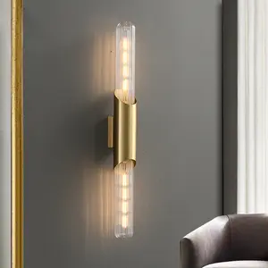 Nordic Design Qualität LED-Wandlampe Innendekoration modern Schlafzimmer Wand laterne Glas Gold Hotel Nachttisch Wandmontage-Lampe