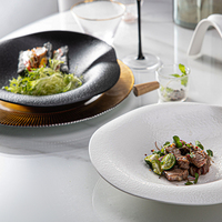 Assiette à soupe en porcelaine mate givrée, vaisselle en céramique, assiettes blanches irrégulières, ensemble de vaisselle de mariage, hôtel et restaurant
