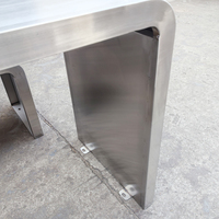Table de pique-nique commerciale rectangulaire en métal d'extension de meubles d'extérieur en acier inoxydable, table de camping en acier de banc d'acier inoxydable