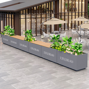 กระถางปลูก<span class=keywords><strong>ต้น</strong></span>ไม้โลหะพร้อมที่นั่งกลางแจ้งทำจากไม้กระถางปลูกต้นไม้โค้งเหล็กพร้อมที่นั่ง - Product Image 6