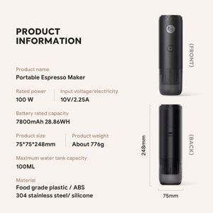 3 in 1 20 Bar Self-<b>Heating</b> Portable Electric Espresso Coffee Machine <b>USB</b>-C Travel Portable Coffee Maker for Camping and Gifts - Product Image 6
