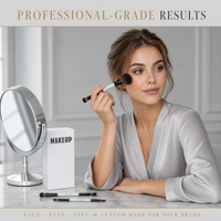 Ensemble de 10 pinceaux de maquillage à étiquette privée, poils synthétiques doux avec manches en bois blanc, OEM ODM, pinceaux cosmétiques professionnels