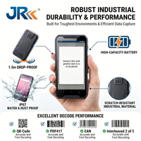 JR 927 Versión Europea, Lector de Códigos QR 2D con Android 13.0, Escáner de Códigos de Barras Portátil, NFC, IP67, PDA Industrial