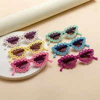 Fashion Summer Love Heart Shaped Unisex Kids Macaron Color Daisy UV400 Protection Kids Sunflower Festival Sunglasses
