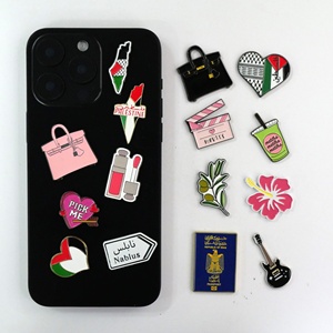 Vente en gros d'autocollants émaillés doux en métal pour téléphone, éléments palestiniens du Moyen-Orient, mode de vie tendance - Product Image 1