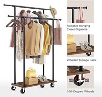 Perchero industrial para recibidor con almacenamiento de zapatos, mueble de recibidor móvil con ruedas y estantería, mueble de madera con estantería y estructura metálica