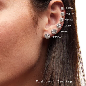 14 Karat massives Gold 0,5 ctw-2, 2ctw Runds chliff DEF Labor Diamant Halo Ohr stecker Weihnachts geschenk - Product Image 3