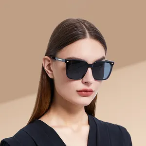 Occhiali da sole in metallo da donna con lenti bicolore con Design di lusso retrò occhiali da sole polarizzati