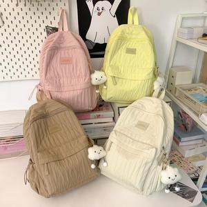 Retour à l'école rides rayure sac à dos coréen Vintage <span class=keywords><strong>Campus</strong></span> doux imperméable classique étudiant cartable sac à dos - Product Image 5