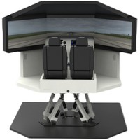 Cabine d'expérience de simulation de vol à double siège six degrés de liberté