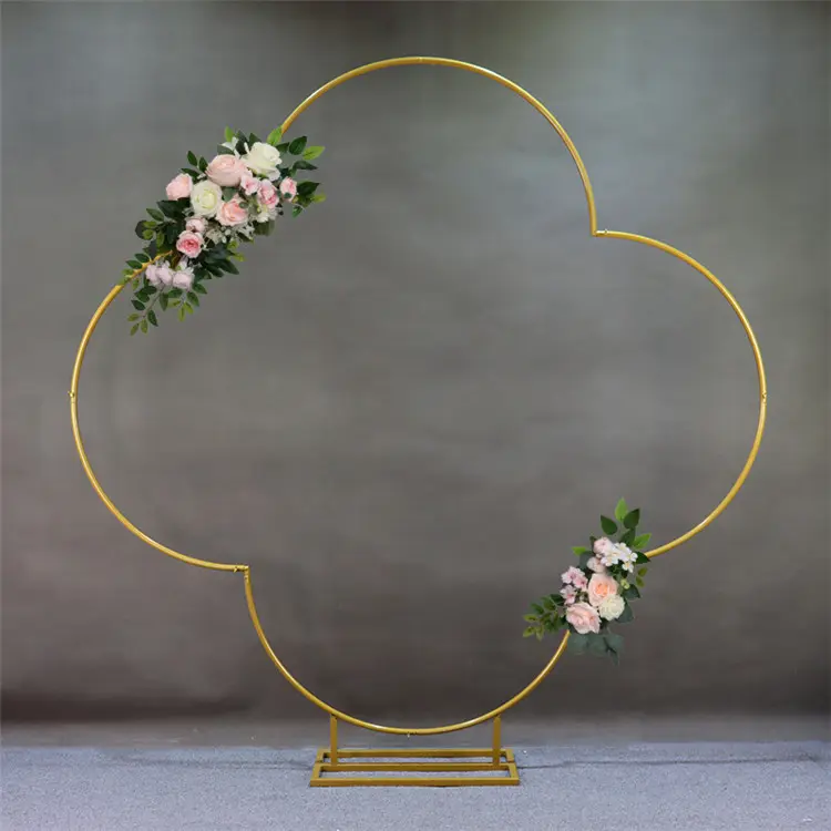 Gold Metal Arch Frame Round Wedding Backdrop Stand For Wedding Party Ballon Flower Decoration
