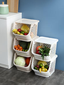 Panier de rangement empilable multifonction en plastique PP pour légumes et fruits - Product Image 3